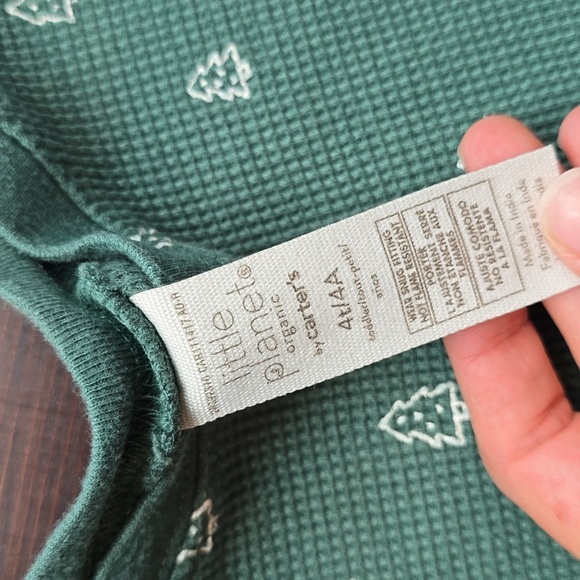 Carters Little Planet Green Pajama Set with Tree Print- Family Matching - Picture 2 of 2